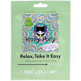 Holly Polly Тканевая маска с маслом конопли и экстрактом крапивы Relax, Take It Easy на кремовой основе, 22 г. фото