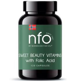 Norwegian Fish Oil Витамины с фолиевой кислотой Sweet Beauty, 120 капсул х 500 мг. фото