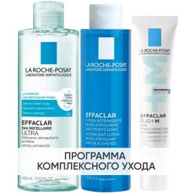 La Roche-Posay Программа Effaclar очищение и основной уход мицеллярная вода 400 мл  лосьон 200 мл  крем-гель 40 мл. фото