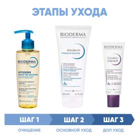 Bioderma Программа Atoderm комплексный уход масло для душа 200 мл  бальзам Intensive 200 мл  крем Cicabio 40 мл. фото