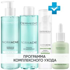 Dermedic Программа Normacne комплексный уход гель 200 мл  тоник 200 мл  крем 40 мл  сыворотка 30 мл. фото