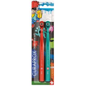 Curaprox Лимитированный набор детских зубных щеток CS Kids Duo Graffiti Edition 2023 4, 2 щетки. фото