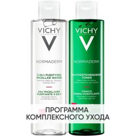 Vichy Программа Normaderm очищение мицеллярный лосьон 200 мл  лосьон для сужения пор 200 мл. фото