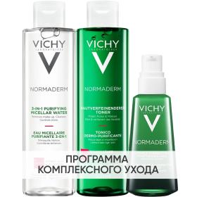 Vichy Программа Normaderm очищение и основной уход мицеллярный лосьон 200 мл  лосьон для сужения пор 200 мл  флюид 50 мл. фото