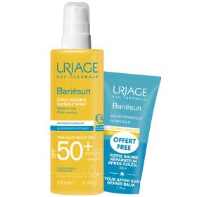 Uriage Набор для лица и тела невидимый спрей SPF50 200 мл  бальзам после солнца 50 мл. фото