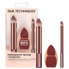 Real Techniques Набор кистей и спонж для макияжа Makeupsaver Sponge  Brush Trio. фото