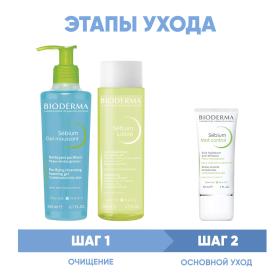 Bioderma Программа Sebium очищение и основной уход гель 200 мл  лосьон 200 мл  крем 30 мл. фото