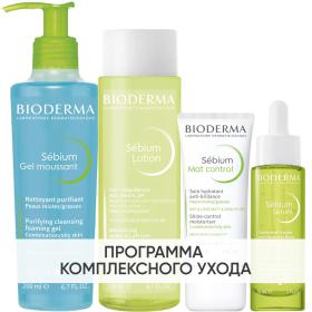 Bioderma Программа Sebium комплексный уход гель 200 мл  лосьон 200 мл  крем 30 мл  сыворотка 30 мл. фото