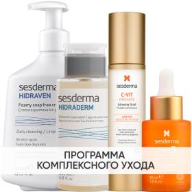 Sesderma Программа Anti-Age комплексный уход пенка 300 мл  тоник 200 мл  флюид 50 мл  сыворотка 30 мл. фото