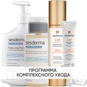 Sesderma Программа Anti-Age комплексный уход пенка 300 мл  тоник 200 мл  флюид 50 мл  крем для век 15 мл. фото
