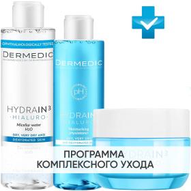 Dermedic Программа Hydrain очищение и основной уход мицеллярная вода 200 мл  тоник 200 мл  крем 50 г. фото