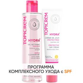 Topicrem Программа Hydra очищение и основной уход гель 200 мл  крем SPF50 40 мл. фото