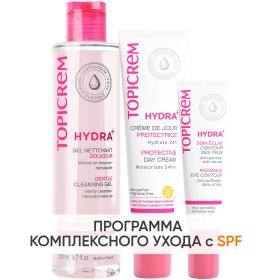 Topicrem Программа Hydra комплексный уход гель 200 мл  крем SPF50 40 мл  крем для век 15 мл. фото