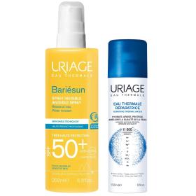 Uriage Набор для лица и тела невидимый спрей Bariesun SPF50 200 мл  термальная вода Урьяж 150 мл. фото