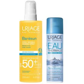Uriage Набор для лица и тела невидимый спрей Bariesun SPF50 200 мл  термальная вода Урьяж 150 мл. фото
