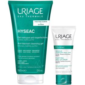 Uriage Набор для лица и тела Hyseac очищающий гель 150 мл  маска 50 мл. фото