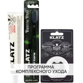 Klatz Программа Brutal Only комплексный уход зубная паста Бешеный имбирь 75 мл  зубная щетка  зубная нить 65 м. фото