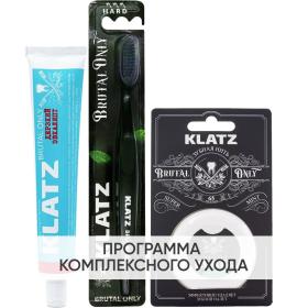 Klatz Программа Brutal Only комплексный уход зубная паста Дерзкий эвкалипт 75 мл  зубная щетка  зубная нить 65 м. фото
