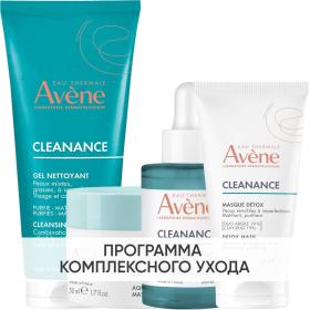 Avene Программа Cleanance комплексный уход гель 200 мл  аква-гель 50 мл  сыворотка 30 мл  маска 50 мл. фото