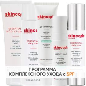 Skincode Программа S.0.S Oil Control комплексный уход гель 125 мл  лосьон 200 мл  лосьон mat 50 мл  сыворотка 30 мл  крем SPF30 50 мл. фото