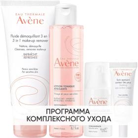 Avene Программа Antirougeurs комплексный уход флюид 200 мл  тоник 200 мл  концентрат 30 мл  крем для век 10 мл. фото