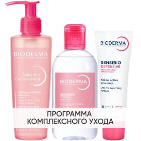 Bioderma Программа Sensibio очищение и основной уход гель 200 мл  лосьон 250 мл  легкий крем 40 мл. фото