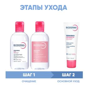 Bioderma Программа Sensibio очищение и основной уход мицеллярная вода 250 мл  лосьон 250 мл  легкий крем 40 мл. фото