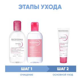 Bioderma Программа Sensibio очищение и основной уход мицеллярная вода 250 мл  лосьон 250 мл  насыщенный крем 40 мл. фото
