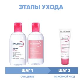 Bioderma Программа Sensibio очищение и основной уход мицеллярная вода 250 мл  лосьон 250 мл  насыщенный крем 40 мл. фото
