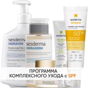 Sesderma Программа Factor G комплексный уход пенка 300 мл  тоник 200 мл  крем 50 мл  крем для век 15 мл  флюид SPF50 50 мл. фото