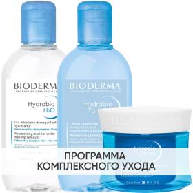 Bioderma Программа Hydrabio очищение и основной уход мицеллярная вода 250 мл  лосьон 250 мл  крем 50 мл. фото