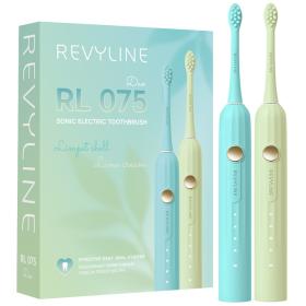 REVYLINE Набор электрических зубных щеток RL 075 Duo limpet Shell  Lime Cream. фото