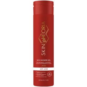 SkinpHoria Гель для душа с кислотами против несовершенств кожи SOS Shower Gel, 300 мл. фото