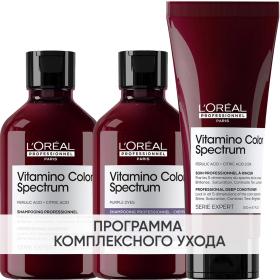 Loreal Professionnel Программа Vitamino Color Spectrum базовый уход для светлых волос шампунь 2х300 мл  кондиционер 200 мл. фото