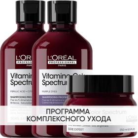 Loreal Professionnel Программа Vitamino Color Spectrum базовый уход для светлых волос шампунь 2х300 мл  маска 250 мл. фото