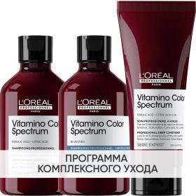 Loreal Professionnel Программа Vitamino Color Spectrum базовый уход для русых волос шампунь 2х300 мл  кондиционер 200 мл. фото