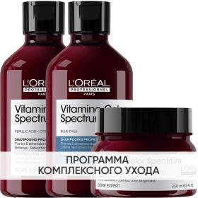 Loreal Professionnel Программа Vitamino Color Spectrum базовый уход для русых волос шампунь 2х300 мл  маска 250 мл. фото
