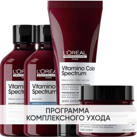 Loreal Professionnel Программа Vitamino Color Spectrum комплексный уход для русых волос шампунь 2х300 мл  кондиционер 200 мл  маска 250 мл. фото