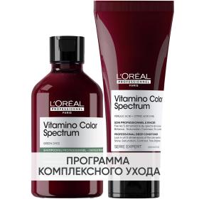 Loreal Professionnel Программа Vitamino Color Spectrum базовый уход для каштановыхчерных волос шампунь 300 мл  кондиционер 200 мл. фото