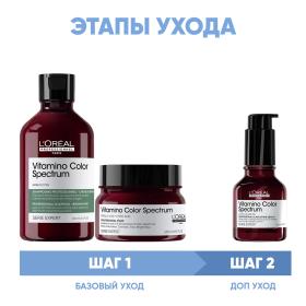 Loreal Professionnel Программа Vitamino Color Spectrum комплексный уход для каштановыхчерных волос шампунь 300 мл  маска 250 мл  сыворотка 50 мл. фото