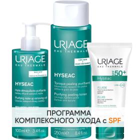 Uriage Программа Hyseac очищение и основной уход масло 100 мл  лосьон 250 мл  эмульсия SPF50 50 мл. фото