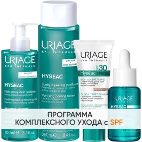 Uriage Программа Hyseac комплексный уход масло 100 мл  лосьон 250 мл  крем SPF30 40 мл  сыворотка 30 мл. фото
