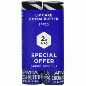 Apivita Интенсивно увлажняющий уход для губ Масло какао SPF20, 2 шт х 4,4 г. фото