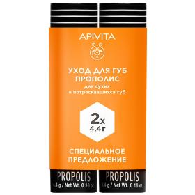 Apivita Уход для сухих и потрескавшихся губ Прополис, 2 шт х 4,4 г. фото