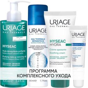 Uriage Программа Hyseac комплексный уход масло 100 мл  термальная вода 50 мл  крем 40 мл  бальзам для губ 15 мл. фото