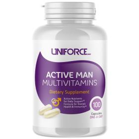 Uniforce Комплекс мультивитаминный для мужчин Active Man Multivitamins, 100 капсул. фото