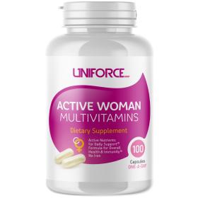 Uniforce Комплекс мультивитаминный для женщин Active Woman Multivitamins, 100 капсул. фото