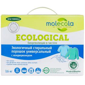Molecola Экологичный универсальный стиральный порошок c кондиционером, 3600 г. фото