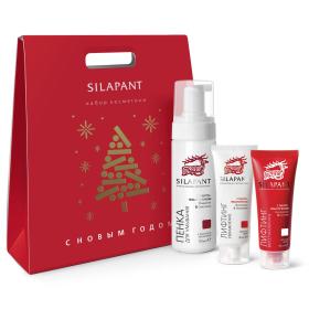 Silapant Подарочный набор для лица Основной уход пенка 175 мл  дневной крем 50 мл  ночной крем 50 мл. фото