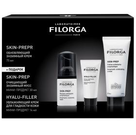 Filorga Набор для лица Skin-Prep обновляющий крем 75 мл  увлажняющий крем 14 мл  очищающий мусс 30 мл. фото